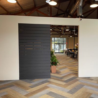 commercial wood look flooring in an office