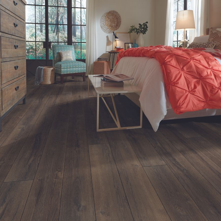 Luxury vinyl flooring in a bedroom