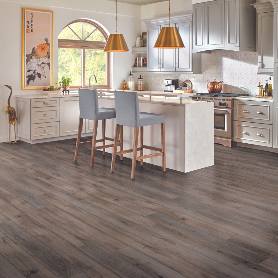 Luxury vinyl flooring in a kitchen